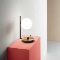 Ideal Lux Birds TL1 LED Table Lamp with Spherical Glass Diffuser