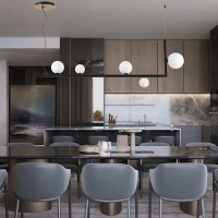 Ideal Lux Birds SP5 Lampada LED da Sospensione con Sfere in Vetro