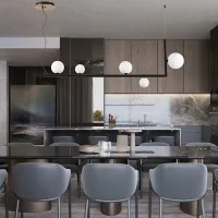 Ideal Lux Birds SP5 LED Suspension Lamp with Glass Spheres