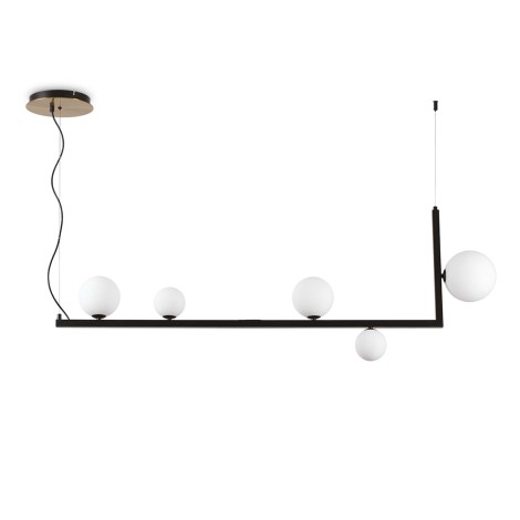 Ideal Lux Birds SP5 Lampada LED da Sospensione con Sfere in Vetro