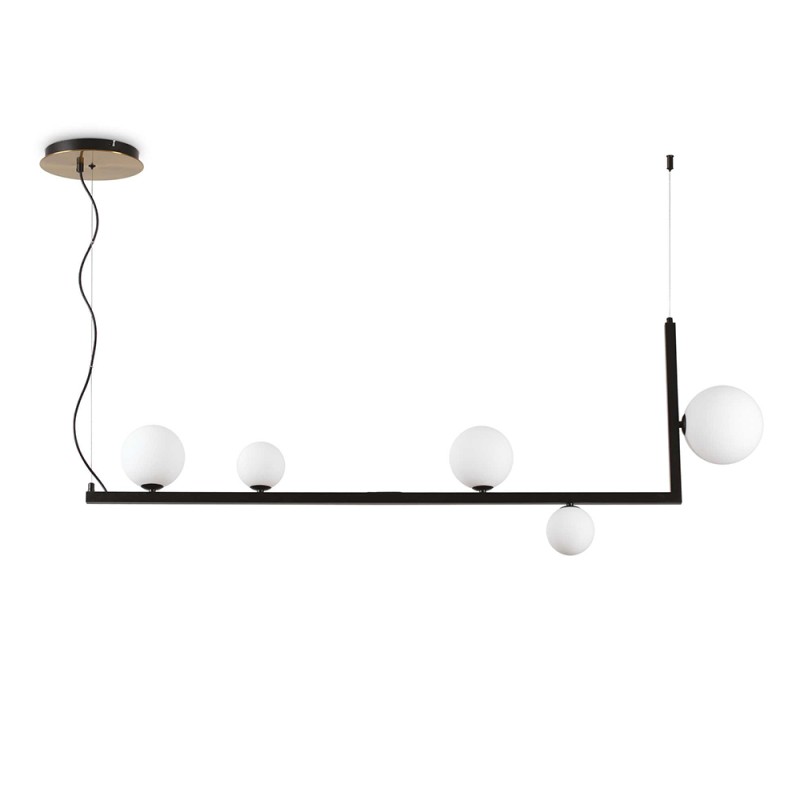 Ideal Lux Birds SP5 Lampada LED da Sospensione con Sfere in Vetro