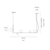 Ideal Lux Birds SP5 LED Suspension Lamp with Glass Spheres