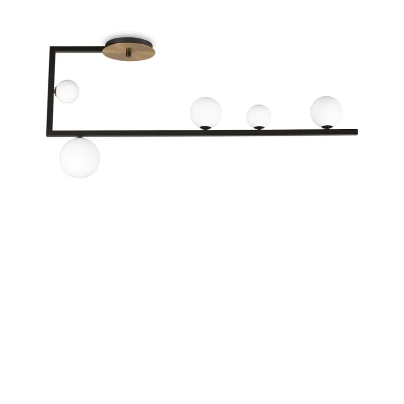 Ideal Lux Birds PL5 LED Ceiling Lamp with Glass Spheres
