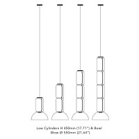 Flos Noctambule Sospensione Led Cilindro e Semisfera In Vetro