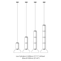 Flos Noctambule Led Suspension Glass Low Cylinder and Bowl by
