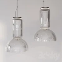 Flos Noctambule Led Suspension Glass Low Cylinder and Bowl by