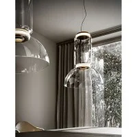 Flos Noctambule Sospensione Led Cilindro e Semisfera In Vetro Flos Noctambule Sospensione Led Cilindro e Semisfera In Vetro