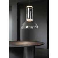 Flos Noctambule Led Suspension Glass Low Cylinder and Bowl by