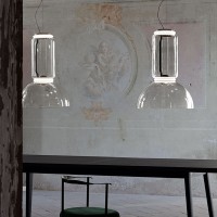 Flos Noctambule Sospensione Led Cilindro e Semisfera In Vetro