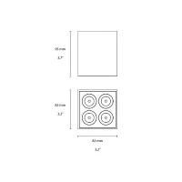 Flos Light Shadow Surface 4 Square Faretto Cubo LED a Superficie