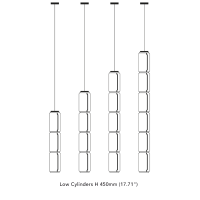 Flos Noctambule Led Suspension Glass Low Cylinders by