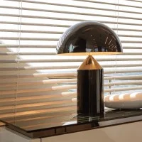 Oluce Atollo 238 Lampada da Tavolo 2x40W E14 Nero