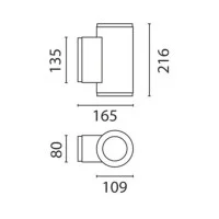 IGuzzini iRoll 65 cilindro LED 8W lampada applique a doppia emissione da esterno