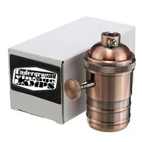 Portalampada E27 Vintage Rame con Interruttore Switch