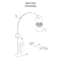 Flos Replacement Vertical Inox Stem for Arco LED and Arco Flos Replacement Vertical Inox Stem for Arco LED and Arco
