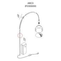 Flos Replacement Vertical Inox Stem for Arco LED and Arco Flos Replacement Vertical Inox Stem for Arco LED and Arco