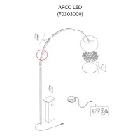 Flos Ricambio Canalina Grande Inox per Arco LED e Arco