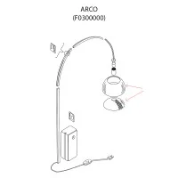 Flos Replacement Polished Reflector and Grid for Arco Lamp