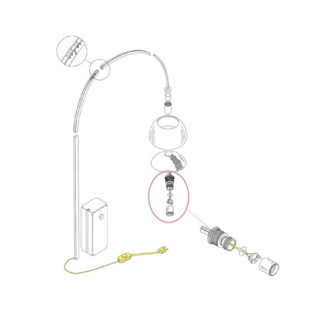 Flos Replacement Electric Wiring with Switch for Arco Lamp