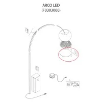 Flos Replacement Optical LED Diffuser with Screws for Arco LED