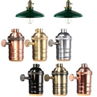 Lamp holder E27 black vintage black with switch