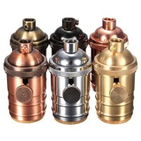 Portalampada E27 Vintage Argento Cromo con Interruttore