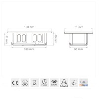 Lampo Segnapasso in Vetro TRICOLOR Inclinato a LED 6W per Scatole 506