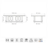 Lampo Segnapasso in Vetro TRICOLOR Inclinato a LED 6W per Scatole 506