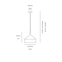 Ideal Lux Yurta SP Lampada da Sospensione a Cono in Metallo
