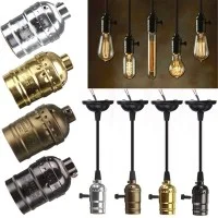 Portalampada E27 EDISON Vintage Cromo Edison in metallo