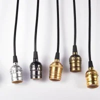 Portalampada E27 EDISON Vintage Cromo Edison in metallo