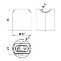 Plastic S14D ceiling decorative lampholder for linear lamps
