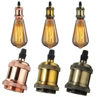 Portalampada Vintage E27 in Ottone Rame con ghiera Portalampada Vintage E27 in Ottone Rame con ghiera