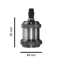 Portalampada Vintage E27 in Metallo Bronzo con ghiera