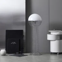 Verpan Wire Lampada da Terra in Filo Acciaio By Verner Panton