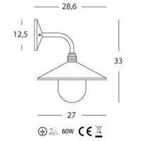 Sovil Spectre E27 Applique Lanterna Parete Lampada alluminio da Esterni