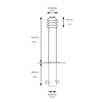Louis Poulsen Bysted Bollard LED per Esterno IP65 By P. Bysted