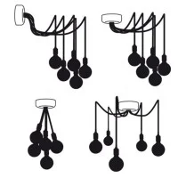Rosone da soffitto parete Rosetta con tre uscite color nero