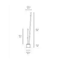 Vibia Bamboo h190 Double LED Recessed Floor Lamp IP66