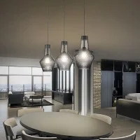 Zafferano Romeo and Giulietta Suspension Lamp in Glass E27