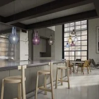 Zafferano Romeo and Giulietta Suspension Lamp in Glass E27