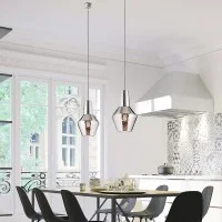 Zafferano Romeo and Giulietta Suspension Lamp in Glass E27
