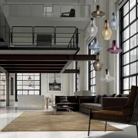 Zafferano Romeo and Giulietta Suspension Lamp in Glass E27