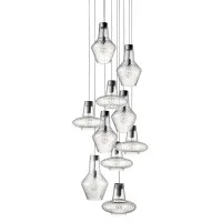 Zafferano Romeo and Giulietta Suspension Lamp in Glass E27