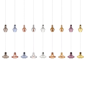 Zafferano Romeo and Giulietta Suspension Lamp in Glass E27