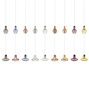 Zafferano Romeo and Giulietta Suspension Lamp in Glass E27