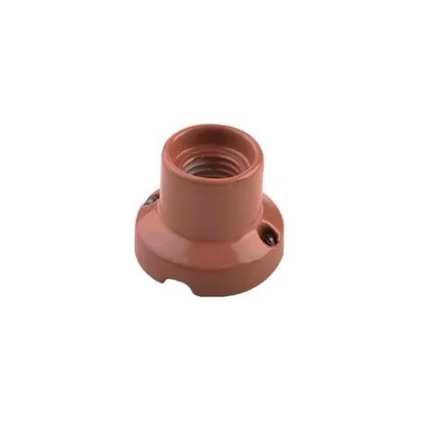 Portalampada Vintage E27 in Porcellana Base Dritta terracotta