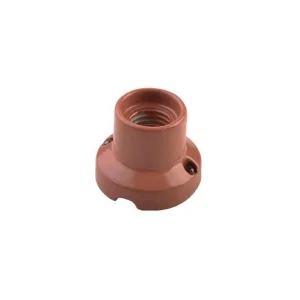 Vintage Lampholder Porcelain Straight Base terracotta Wall or Ceiling