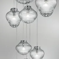 Zafferano Bonnie and Clyde Suspension Lamp in Glass E27