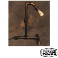 Lampada da Tavolo Vintage Tubo Anticato Colore Rame E27 H.50 cm